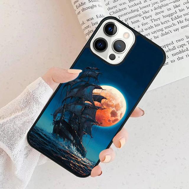 Чехол для телефона 'Пиратский корабль в море' Для iPhone 17 Air 15 16 Чехол 11 13 14 Pro Max 12 Plus Max Fundas