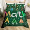 Мультяшный Граффити Комплект Постельного Белья Back To School Пододеяльник для Детей Мальчиков Девочек Спальни Математические Геометрические Символы Покрывало Твин