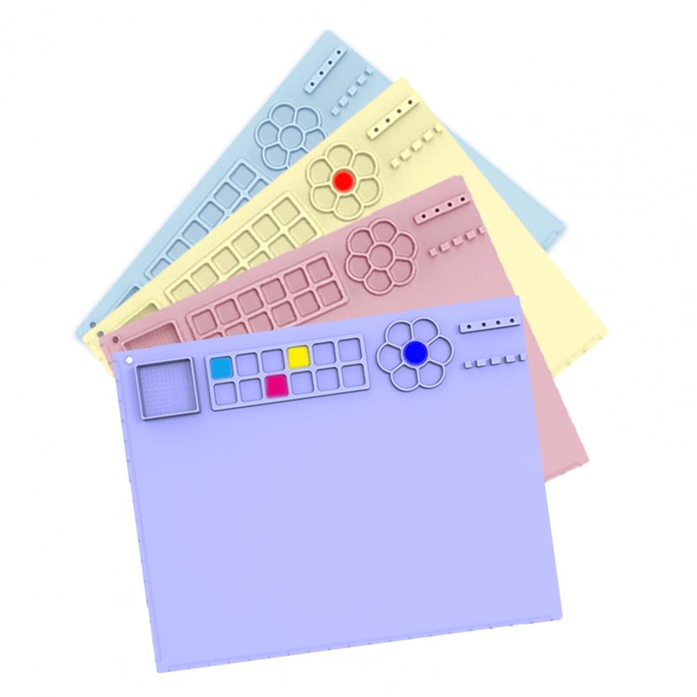 Silicone Artist Mat Versatile Non-stick Silicone Craft Mat Easy-maintenance Foldable Design for Kids' Painting Activities