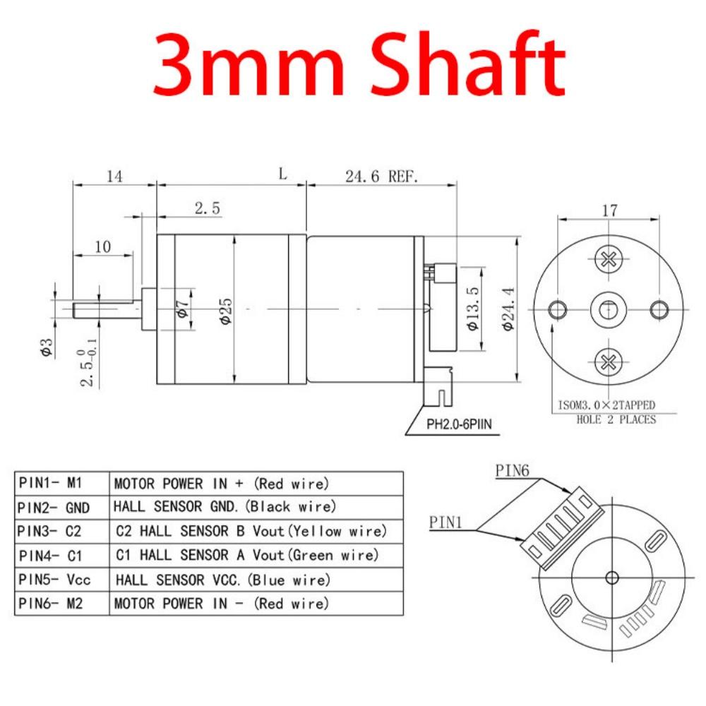 25GM 310 Gear Motor Encoder DC 7.4V Smart Car Chassis Kit 2wd Reversible Reduction Gear Motor Reducer Balancing Trolley Encoder