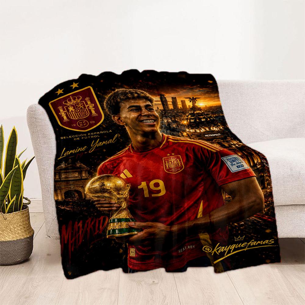 Lamine Yamal's Spain's Golden Moment Blanket Ultra-Soft Suitable for Picnics Bedding Bed All-Season Use Stylish Decor Birthday Christmas Gift Blanket