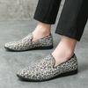 Foreign Trade Men's Shoes Large Size Men's Loafers Leopard Print Leather Shoes Men's 38-46 One-pedal Lazy Shoes Men's Doudou Shoes