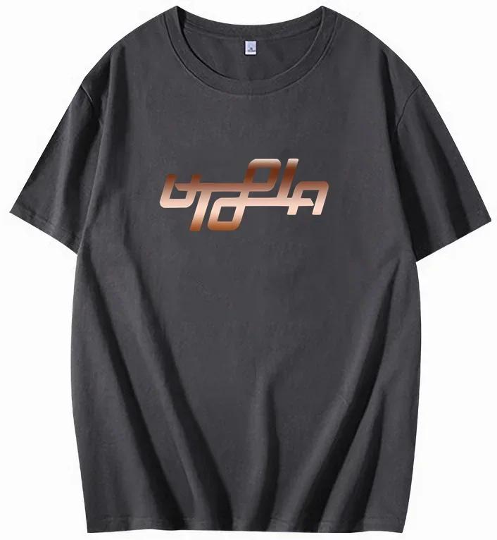 UTOPIA street fashion rap fan club pure cotton T-shirt Rapper Utopia Travis TS hip-hop top T-shirt oversized t shirt