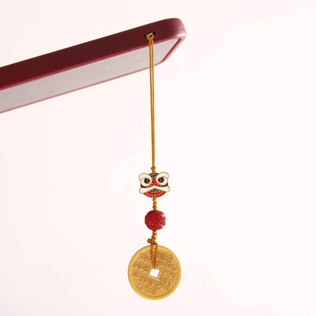 Китайский танец льва, подвеска-монета на удачу, брелок и шарм для сумки