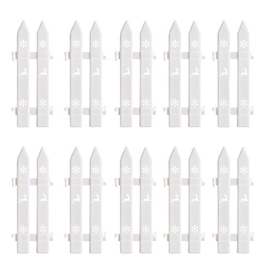 5/10/25 шт. Рождественский забор, белый штакетник для рождественской елки, простая сборка, многоразовый рождественский забор для праздничного внутреннего украшения