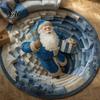 3D Optical Illusion Carpet Christmas Rug, Area Round Decorative Entryway Runner Floor Mat, Festive for Indoor Home Living Room Holiday Decoration Rug