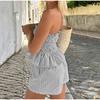 Повседневный Простой Топ-труба Шорты с деревянными ушками Костюм Женский Летний 2025