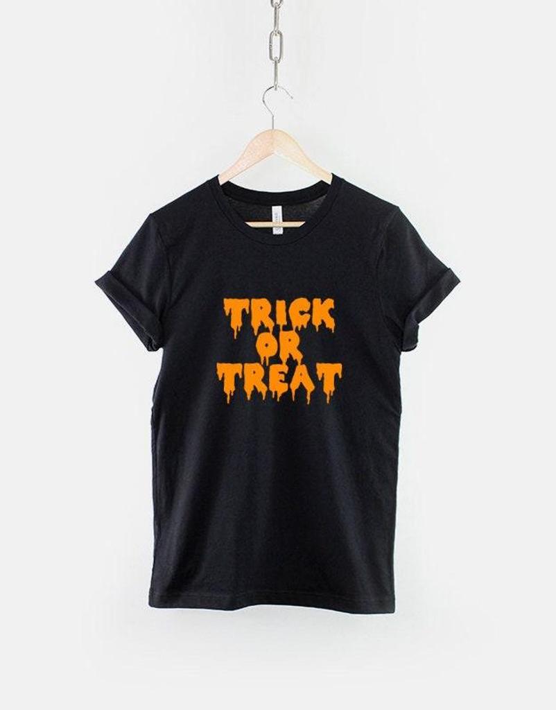 Funny Halloween Trick Or Treat Shirt, Slime Slogan Tee, Ring Spun Cotton
