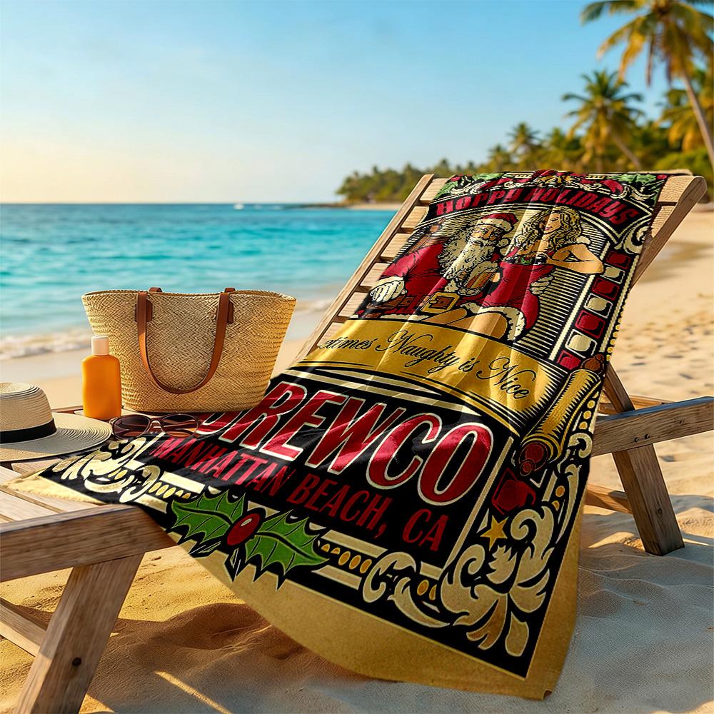 Christmas Beach Towel Super Soft Microfiber Quickdry Fabric Comfortable Lightweight