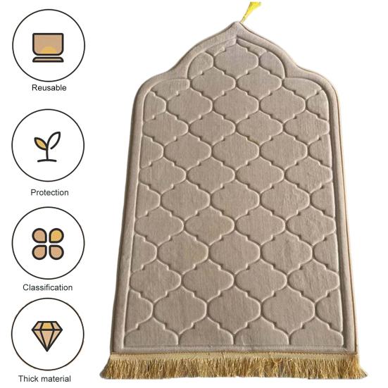 Islamic Prayer Rug Thickened Floor Mat Non-Slip Bottom Prayer Floor Mat for Kids Men Women Forehead Knees Ramadan Eid Gift