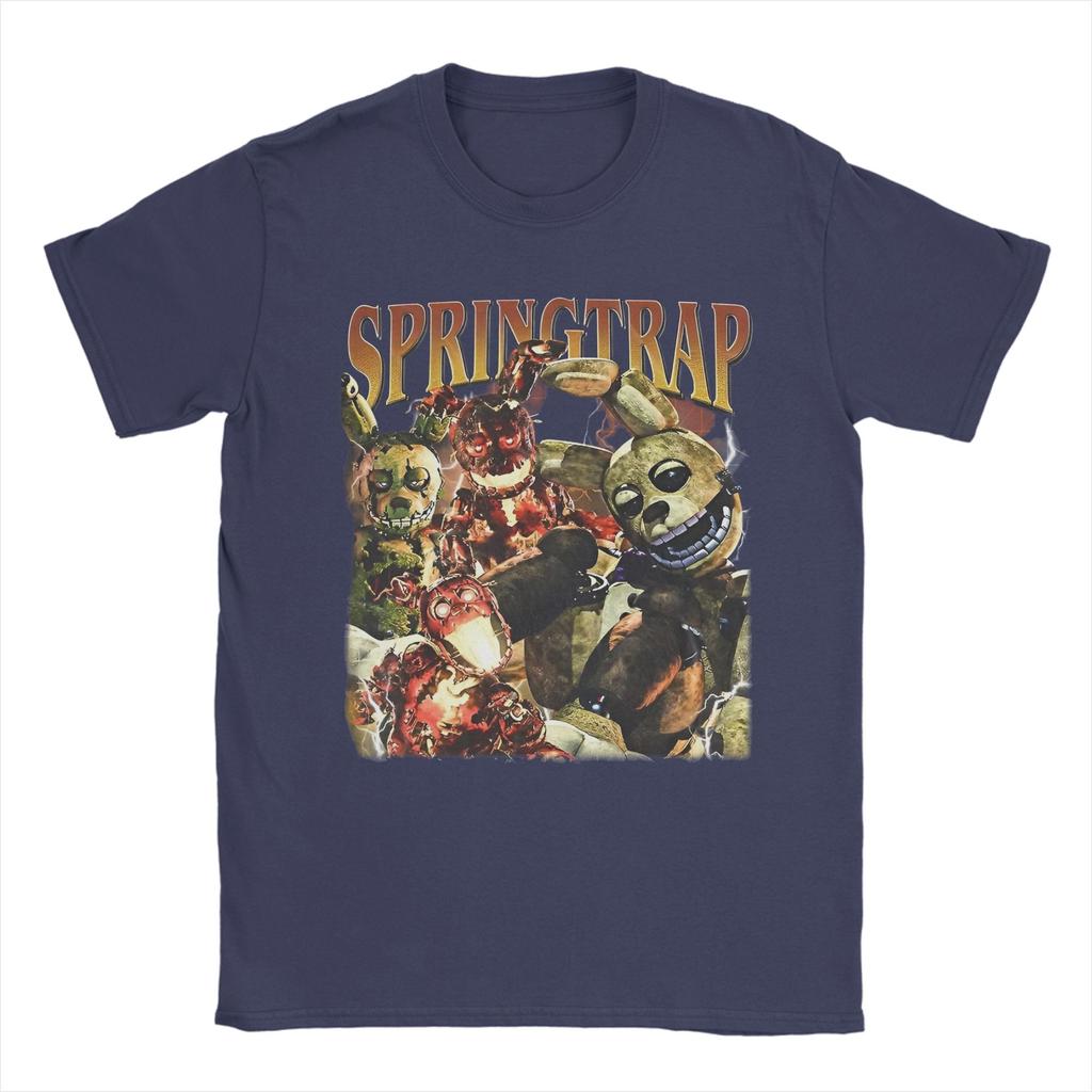 Springtrap Freddyed Bonnie Игровые Футболки Мужские 100% Хлопок Винтажная Футболка С Круглым Вырезом Футболки С Коротким Рукавом Одежда Уникальная