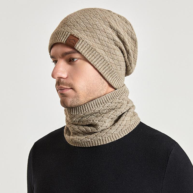 Зимняя уличная теплая шапка, женский шарф, мужская бархатная теплая защита ушей, вязаная шерстяная шапка с рукавами, шапки Skullies Beanies