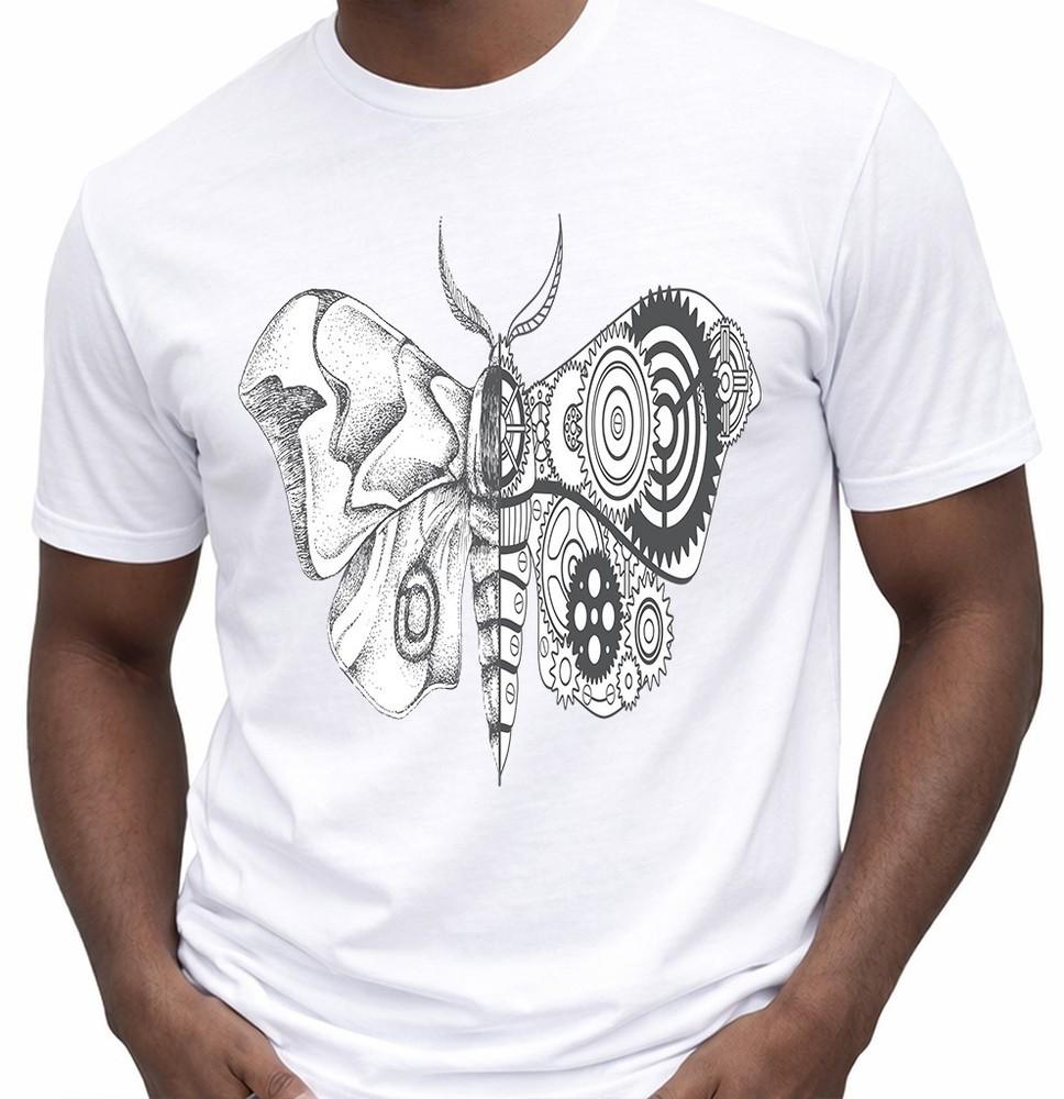 Steampunk Skull Moth TShirt Gothic Punk Tee Alternative Rock Biker Top New