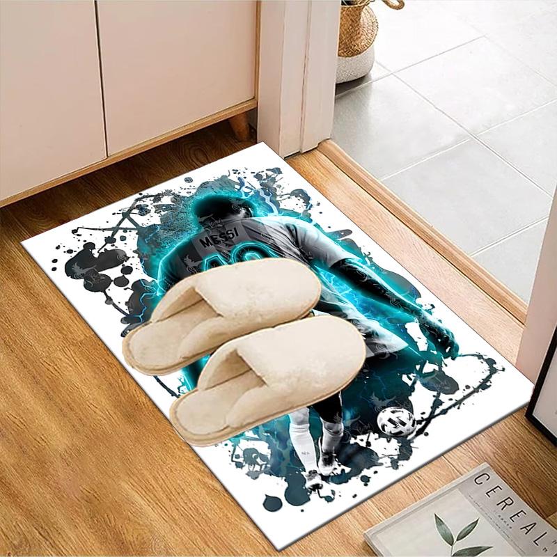 World Cup Celebration Messi Rug Game Carpet, Floor Mat for Bedroom Living Room Entryway Rug, Home Decor Idea Gift for Christmas birthday