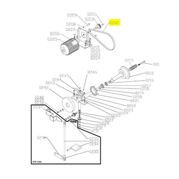 Ath-Heinl Replacement: Balancer Drive Belt - Black 530/1530, 800/1580, W22, W42, W62
