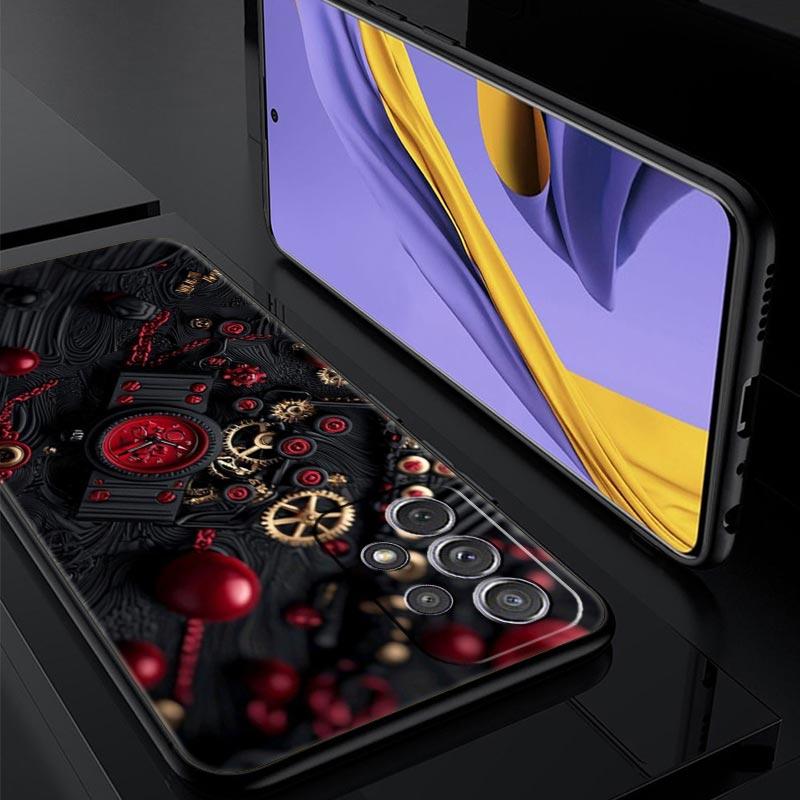 Mechanical Gear Pattern Phone Case for Samsung Galaxy A55 A35 A17 A07 A15 A13 A25 A51 A71 A72 A73 A32 A52 A52S A41 5G Soft TPU