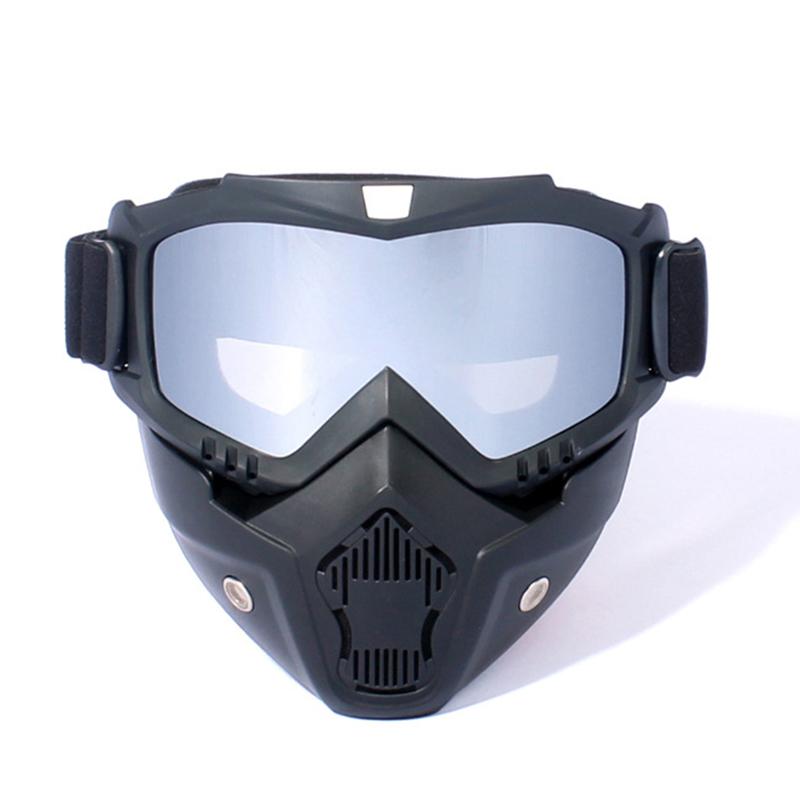 Солнцезащитные очки для мотокросса, ветрозащитные очки для езды на велосипеде, лыжах, с маской для рта, защита от ультрафиолета, шлем для езды на велосипеде, мотоцикле, маска
