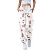Женские повседневные модные рождественские принтованные повседневные брюки спортивные брюки длинные брюки брюки с эластичной резинкой на талии