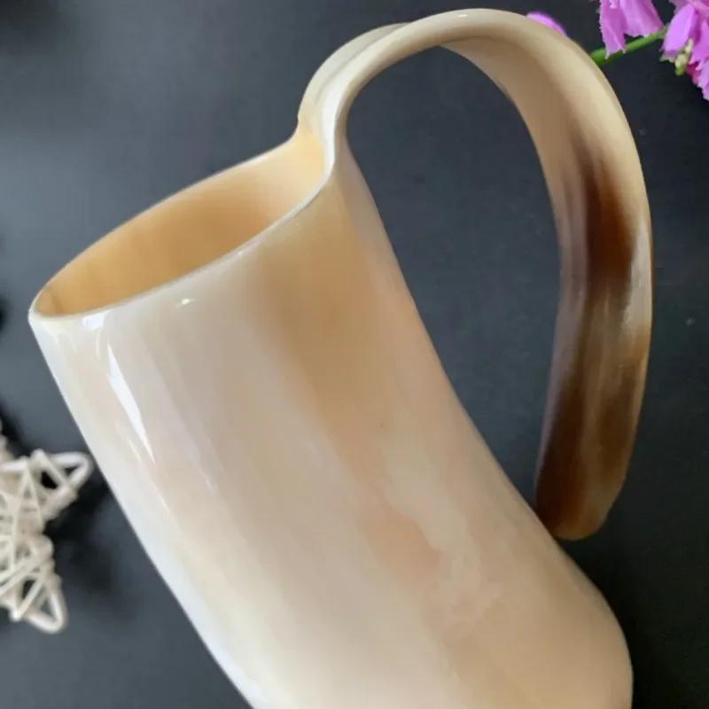 Handicrafts Home Real Viking Drinking Horn Mug with Stand Cups Ale Beer Wine Goblet Chalice Tankard Beaker Vessels