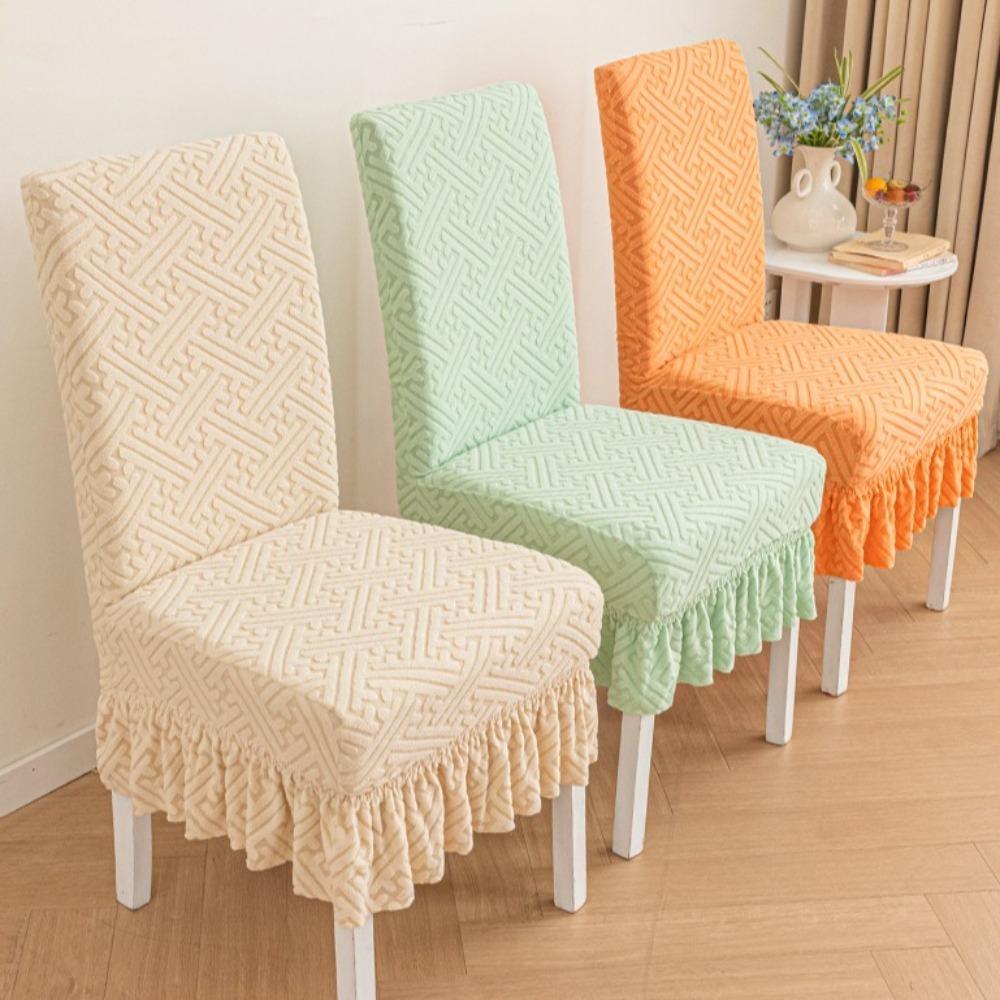 Чехлы на стулья с оборкой, жаккардовые, защита для обеденных стульев, утолщенные чехлы на сиденья, бытовые