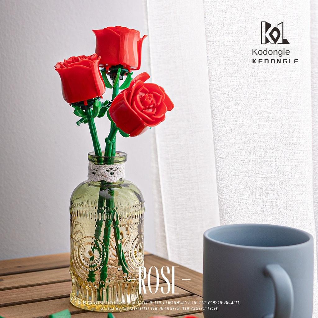 Роза на День святого Валентина Конструктор Бессмертный букет Пазл Пазлы Игрушка Игрушка Подарок Украшения