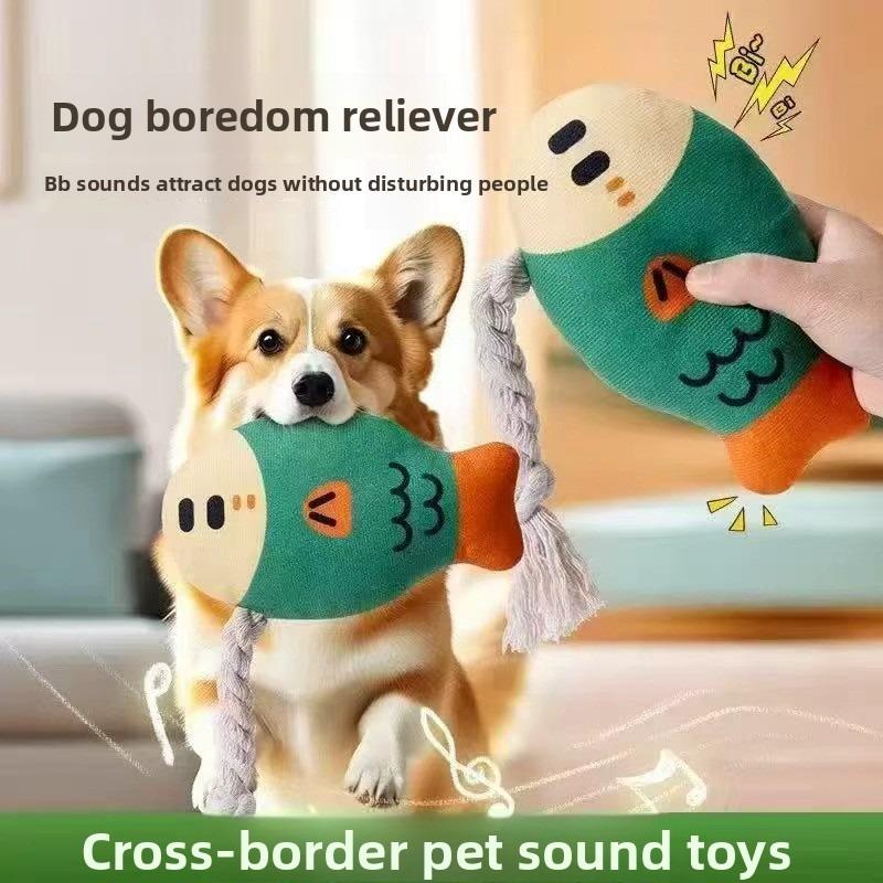 Новые вокальные плюшевые игрушки для собак, Толстоголовая рыба для стачивания зубов для снятия скуки, Игрушки для питомцев, Товары для питомцев, Щенки