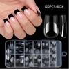 120Pcs False Nail Tips Short French Half Cover Artificial Acrylic Nails Clear