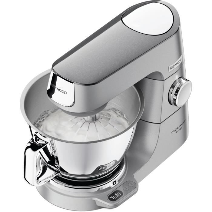Kenwood KVC85.124.SI — Титановый робот-кондитер Chef Baker — 2 чаши из нержавеющей стали 3,5 л и 5 л — Встроенные весы 6 кг — Блендер 1,8 л —