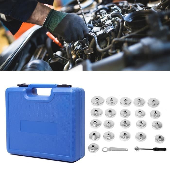 Jeu de clés pour filtre à huile Kit d'outil de dissolvant professionnel de prise de clé de chapeau de retrait de filtre à huile