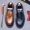 Бренд Дизайн Мужская обувь из натуральной кожи Мокасины Мужские лоферы с кисточками Винтажные туфли без застежек Повседневная мужская обувь для светских мероприятий