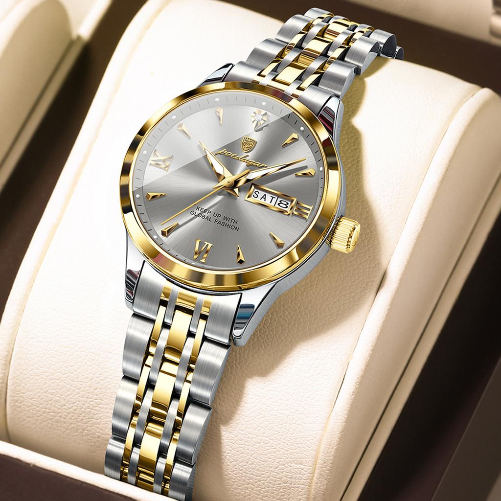 Ladies Watch Double Calendar Luminescent With Calendar Design For Business And Casual Wear