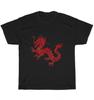 Red Chinese Firedrake Dragon Flying Lizard Fictional Animal Print Art T-Shirt