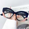 New fashion personalized cat eye men's and women's leopard print retro glasses frame European and American street shooting party flat mirror