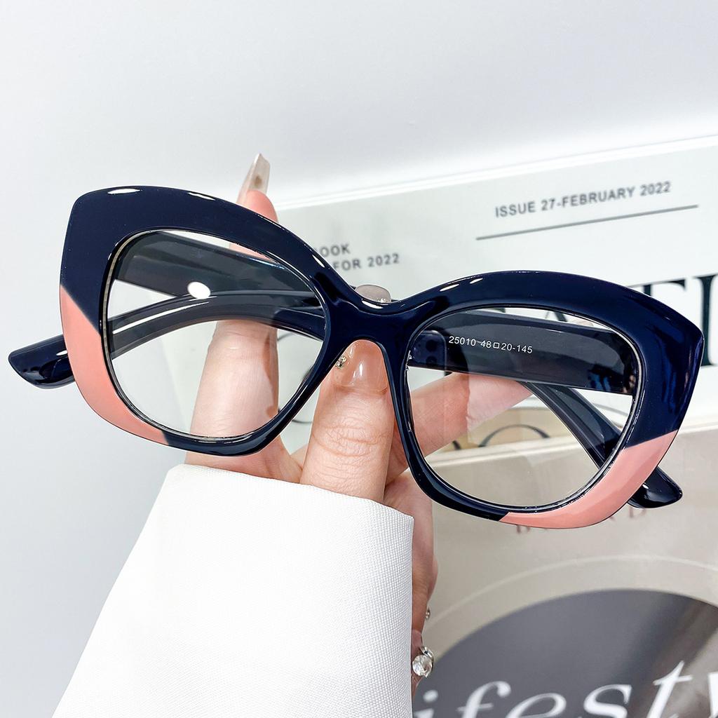 New fashion personalized cat eye men's and women's leopard print retro glasses frame European and American street shooting party flat mirror