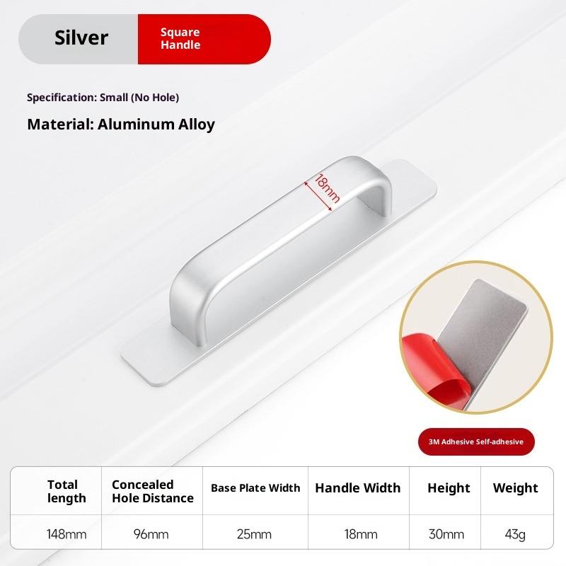 Ручки из алюминиевого сплава без сверления, ручки-наклейки для раздвижных стеклянных дверей, окон, ящиков, шкафов, для ванной комнаты