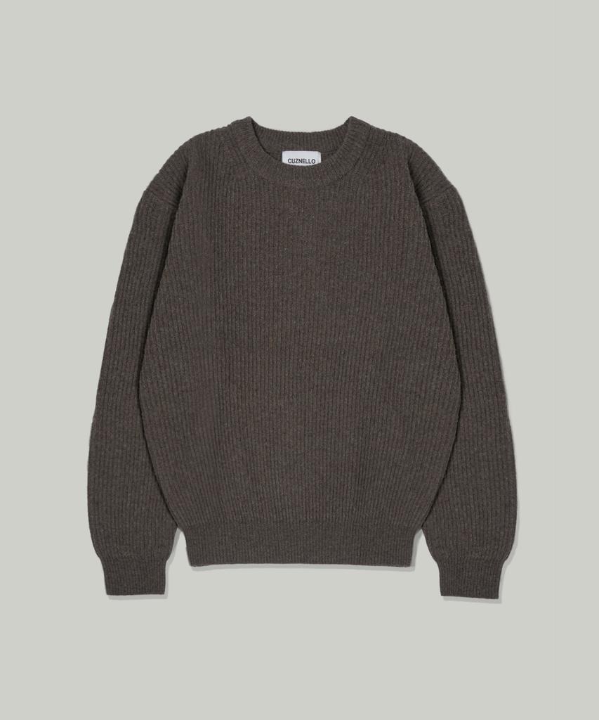 CUZNELLO Rough Crewneck Knit_Bark