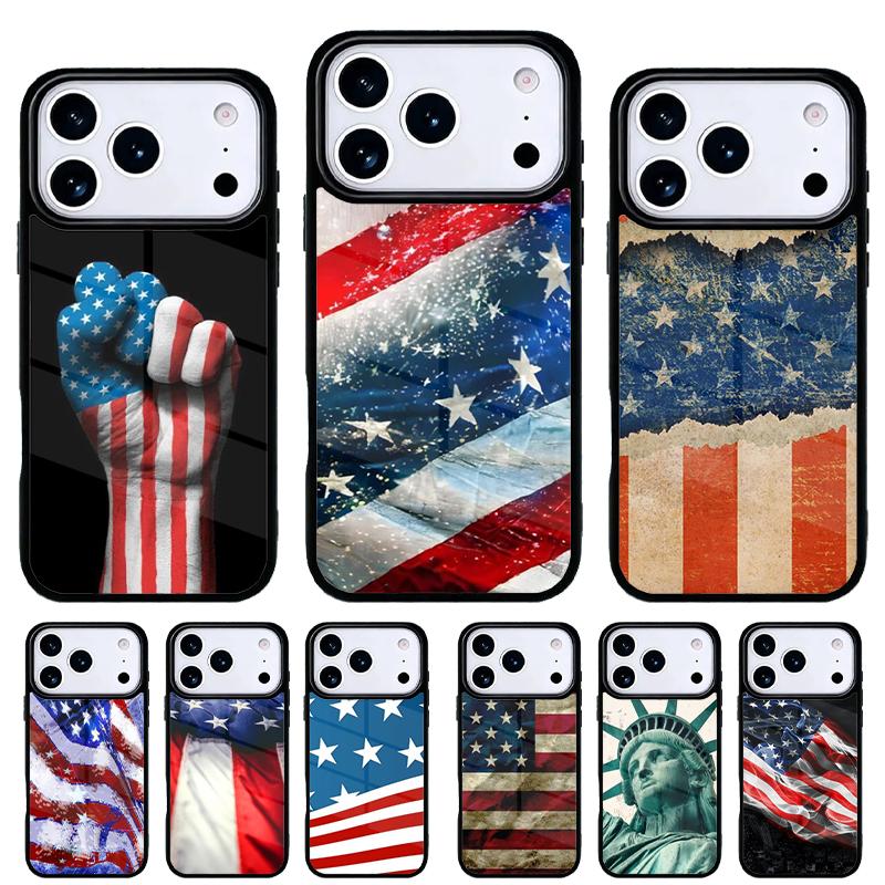 Чехол для телефона Флаг США Американский флаг для iPhone 17 16 15 14 13 Pro Max Задняя крышка для 12 11 Pro Coque