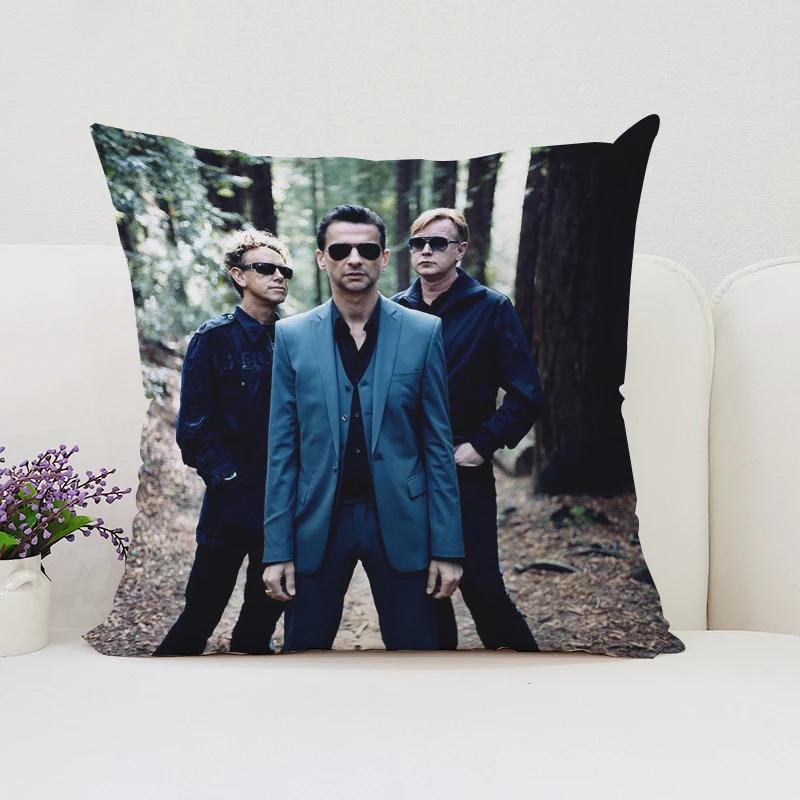 Reversible Printed Pillow Cover DDepeche MMode Fan Gift Home Sofa Decorative Cushion Cover Chair Lumbar Cushion x