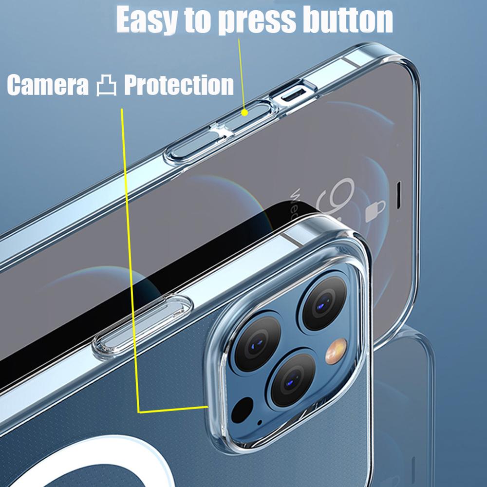 Для Magsafe Магнитный Беспроводной Зарядный Чехол Для iPhone 15 14 13 12 11 Pro Max X XR 7 8 Plus Прозрачная Защитная Задняя Крышка