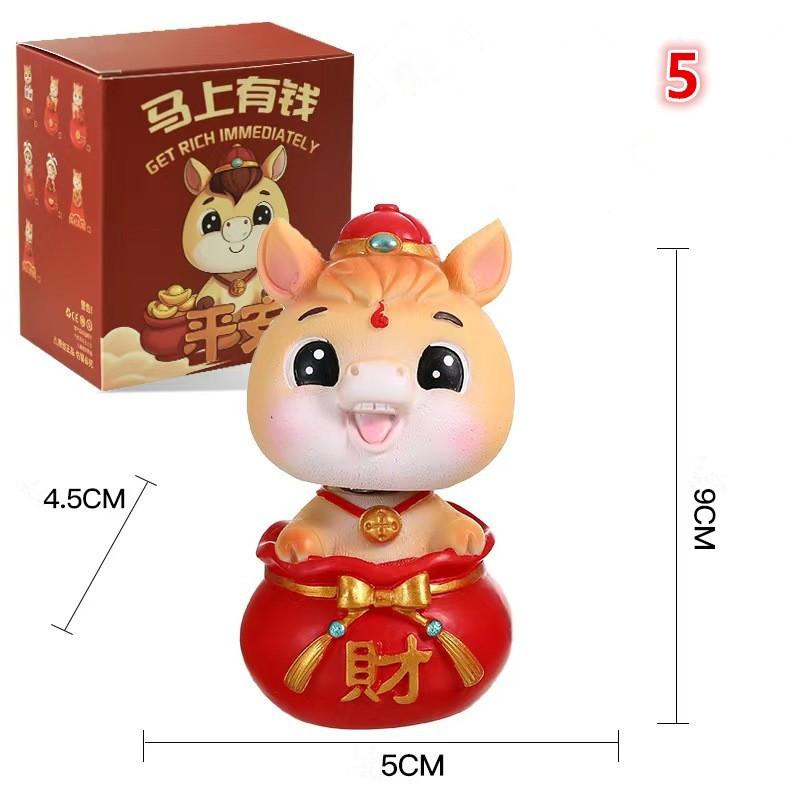 1PCS 2026 Cute Year Of The Horse Ornament Horse Year Mascot Doll Zodiac Horse DIY Desktop Decoration Car Ornament New Year Gift