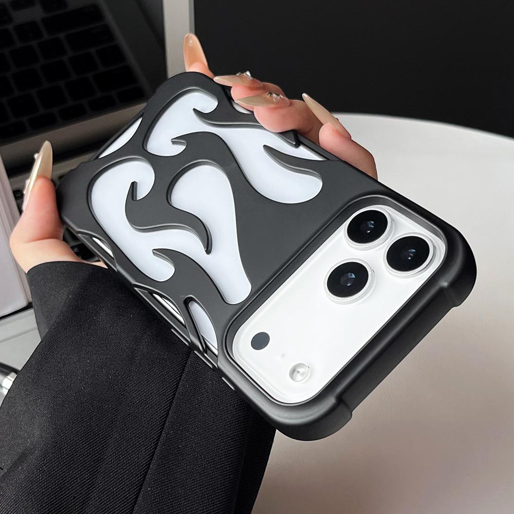 Оранжевый цвет 3D полый корпус с рассеиванием тепла для телефона iPhone 17 16 15 14 13 12 11 Pro Max, блестящий, мягкий, ударопрочный чехол