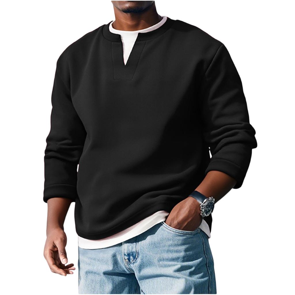 Men'S Button Up Long Sleeved Fashionable Casual Sports Top