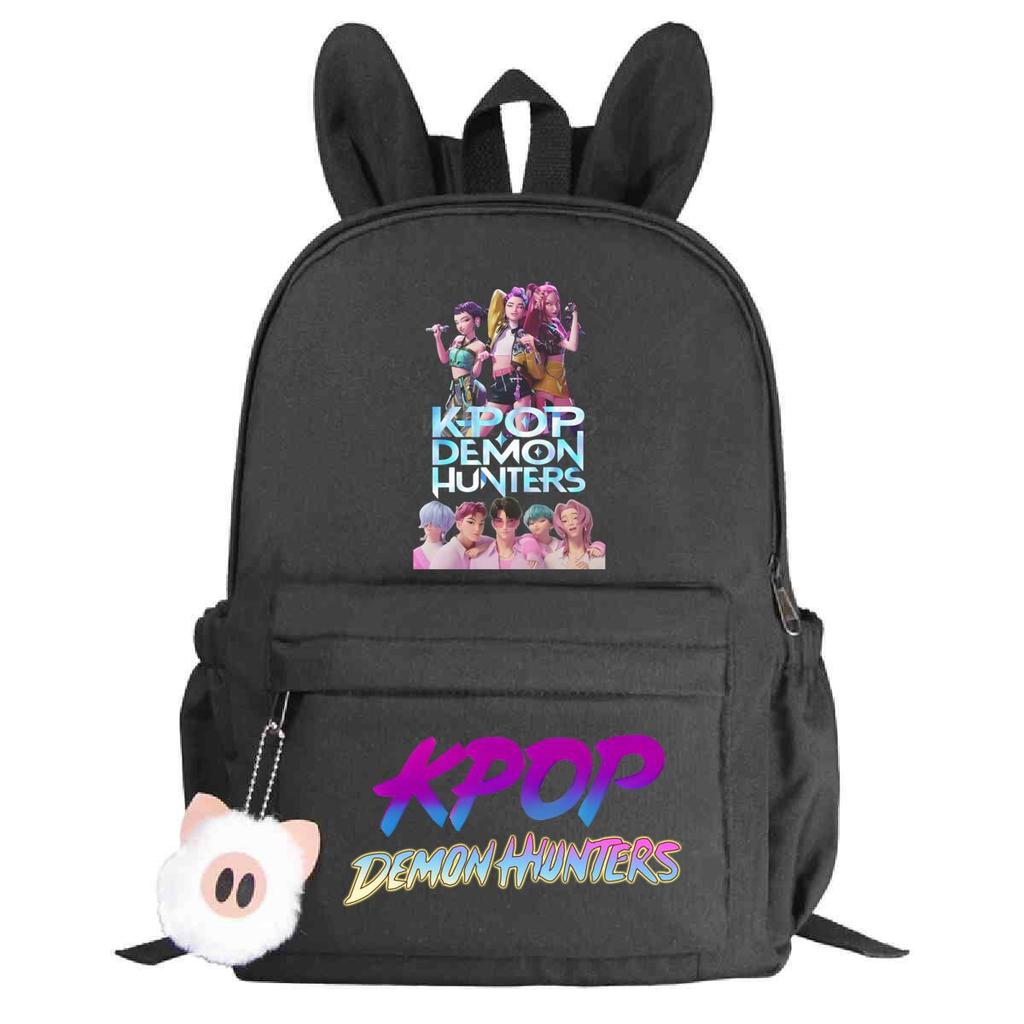Kpop Anime Cartoon Print Student Korean Version Schoolbag Lightweight Cute Rabbit Ear Backpack