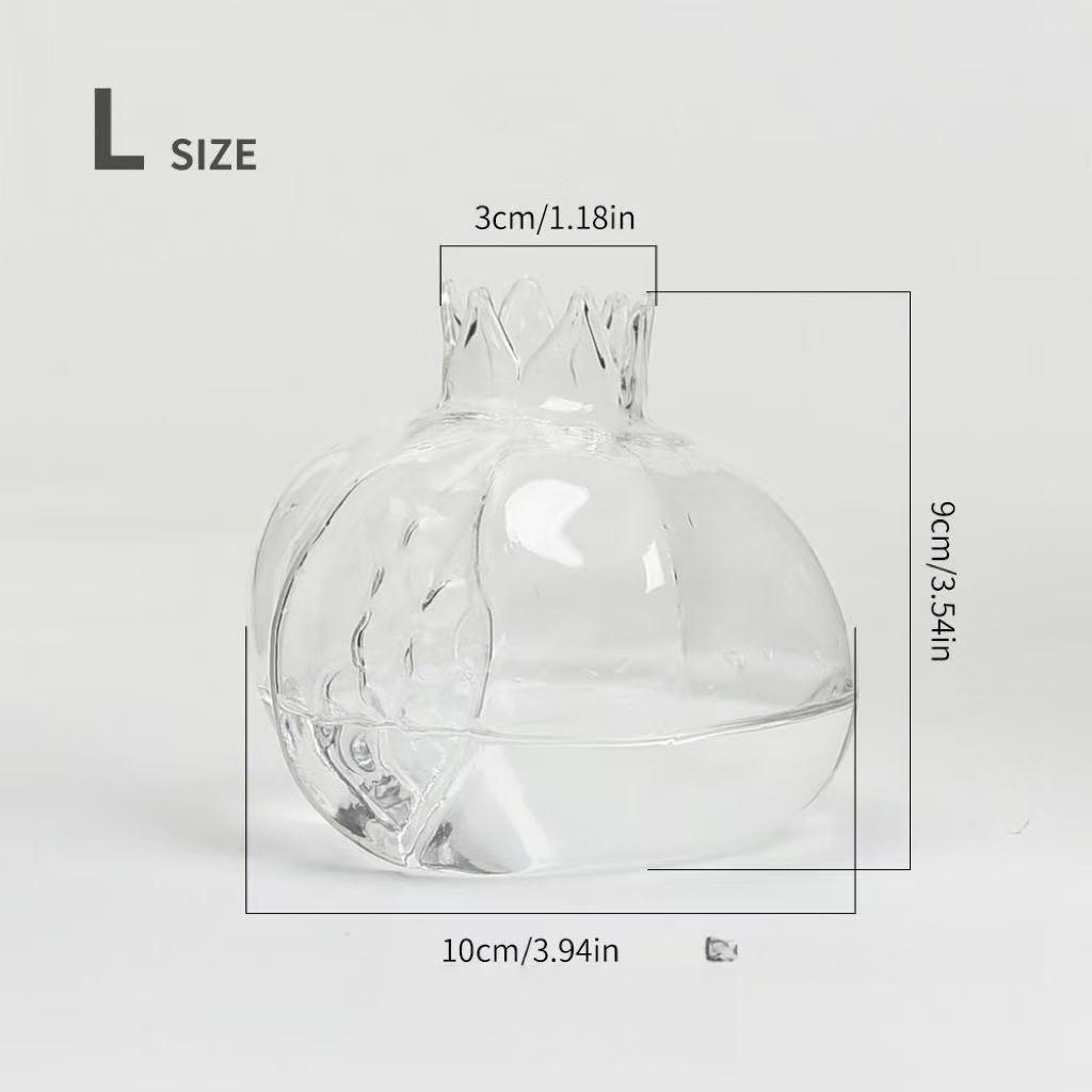 Стеклянная ваза для цветов в форме граната, красная стеклянная ваза, гидропонный плантатор для настольного декора дома, контейнеры для растений