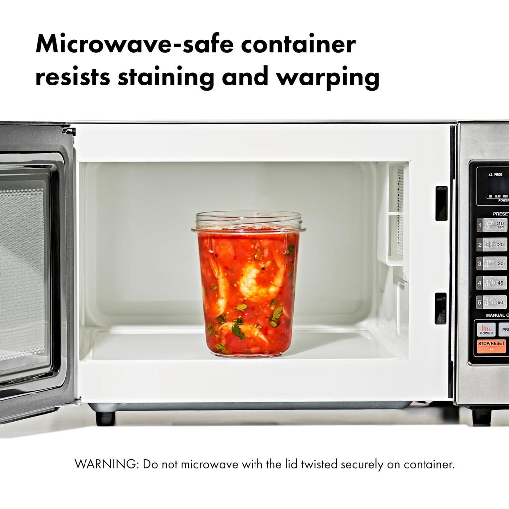 OXO Twist Stack and Freezer for Food Storage and Meal with Containers, 2-Piece Set, 592ml, Microwave, Dishwasher, Safe, Prep, Gaskets, Stackable.