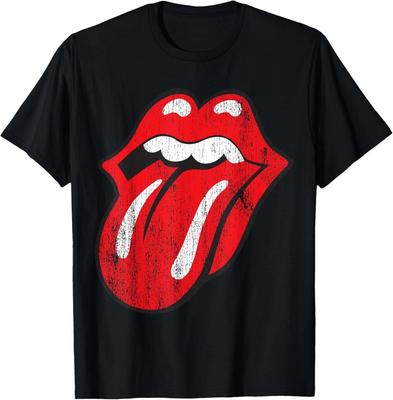 Официальная футболка Rolling Stones с состаренным логотипом языка