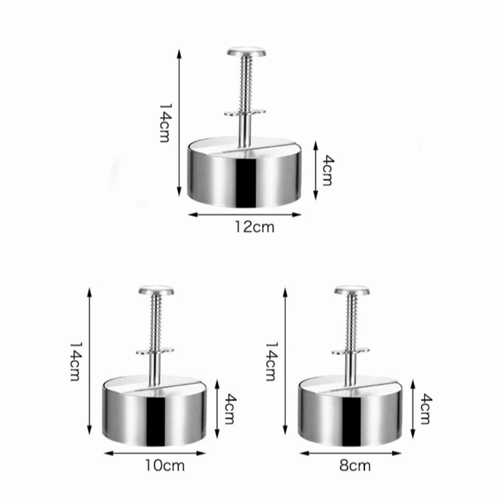 Durable Stainless Steel Burger Press Round Non Stick Hamburger Patty Maker 8/10/12 cm Kitchen Tool Patty Making Mold Kitchen Use 4