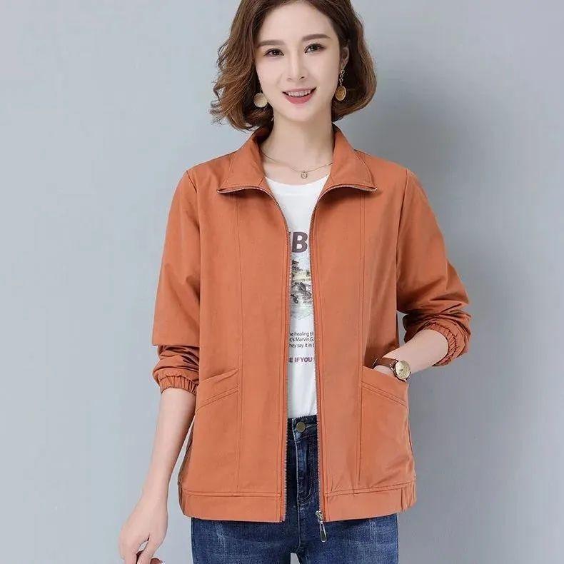 New Spring Autumn Trench Coat Women's Windbreaker Slim Stand-Collar Solid Outwear Ladies Short Casual Outwear Tops Lining