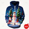 Fashion New 3D Happy Christmas Printing In Hoodies Sweatshirts Cute Snowmen Christmas Ornament Graphic Pullovers Clothing