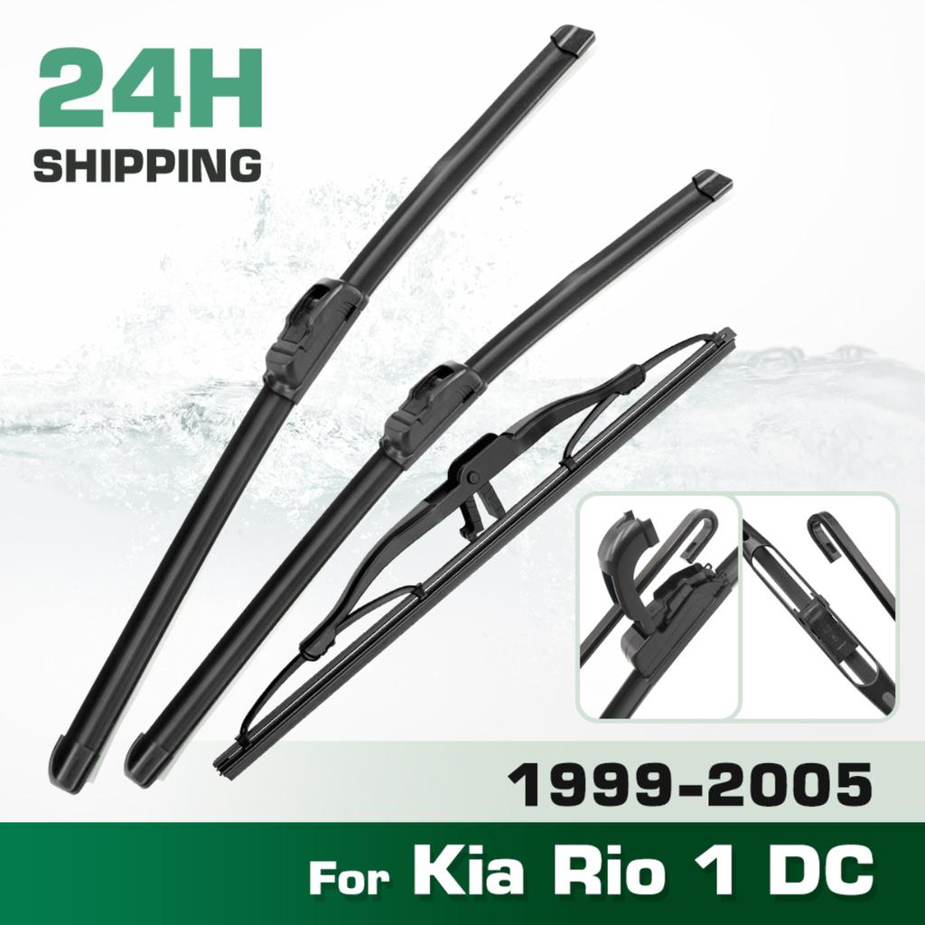 For Kia Rio 1 DC 1999-2005 2000 2001 2002 2003 Wiper Front & Rear Wiper Blades Windshield Windscreen Window Brushes 21"+18"+14